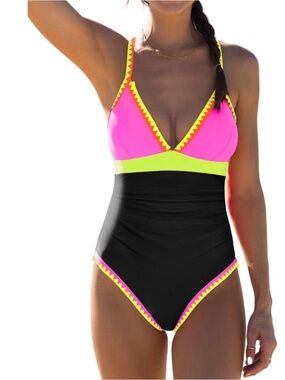 NWT popvil One Piece Swimsuit Tummy Control Women Bathing suit size S